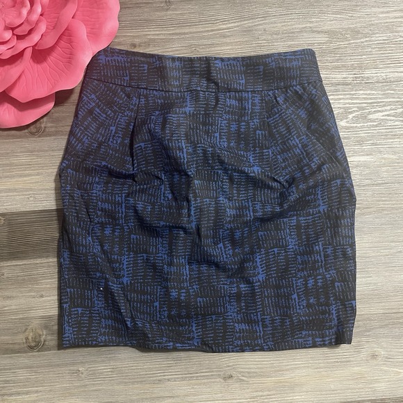 MARC By MARC JACOBS Women's Sz 10 Pencil Mini Skirt Blue Black Bow Back Pockets - Picture 1 of 7